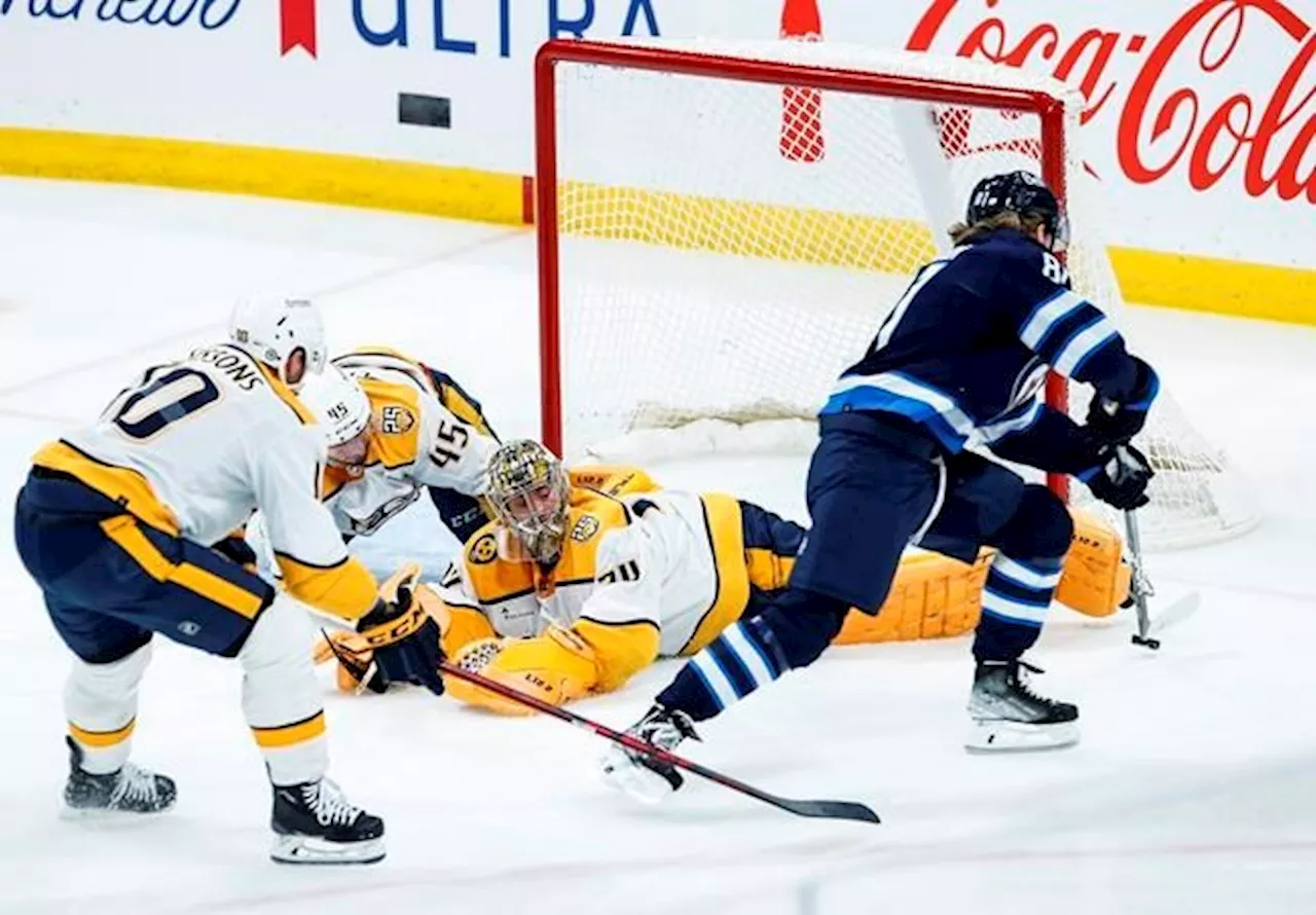 Connor's hat trick leads Jets past Predators 6-3