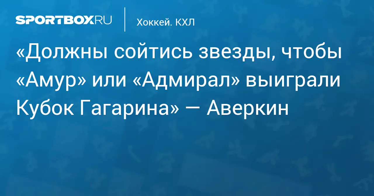 Экс-спортивный директор «Адмирала» Вадим Аверкин о шансах «Амура» на победу в Кубке Гагарина