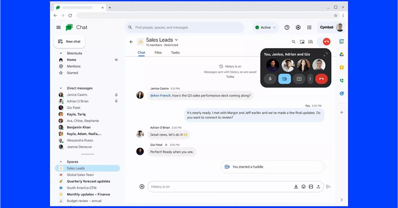 Google Chat Gets a New Design and AI Collaboration Tools