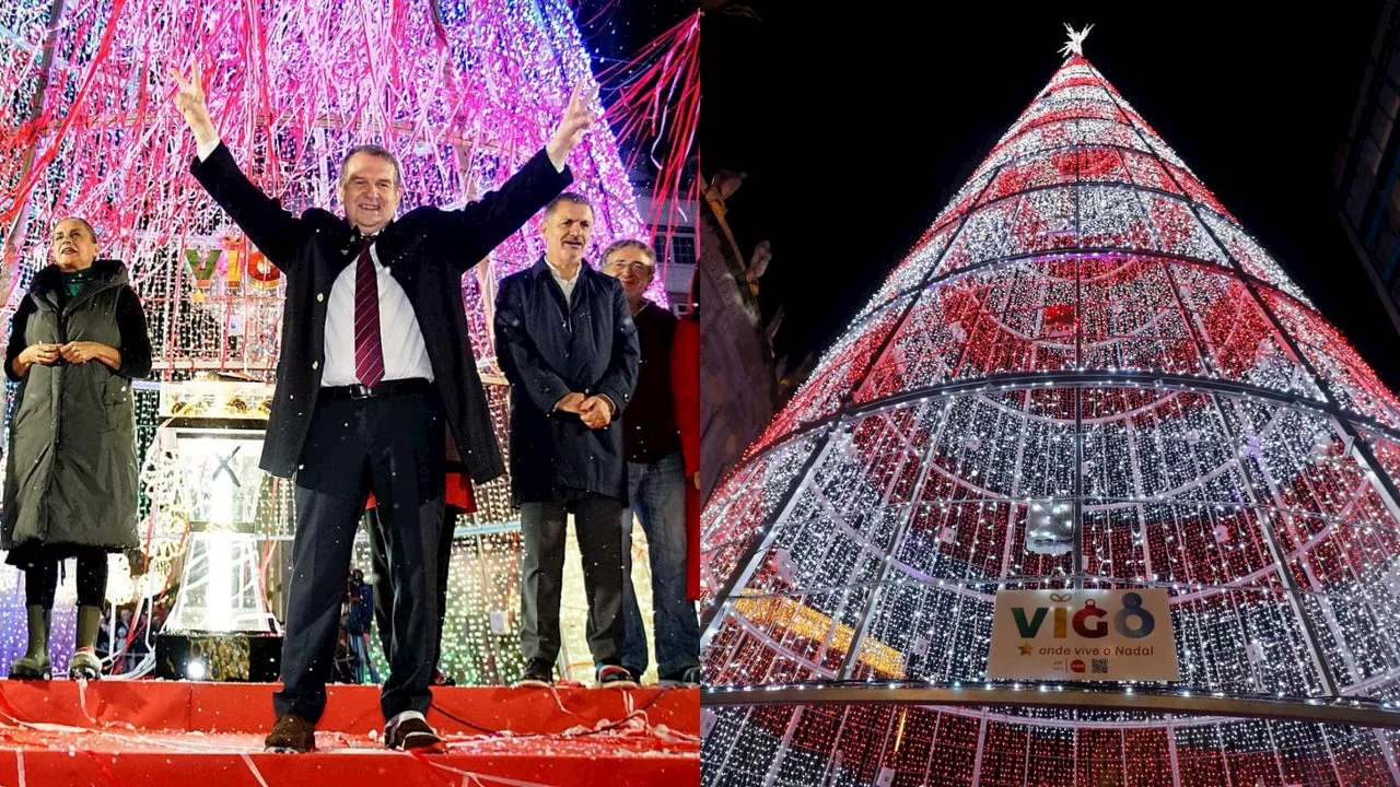 Vigo gana la competición por tener el árbol más grande: 44 metros de altura con una estrella de 19 metros