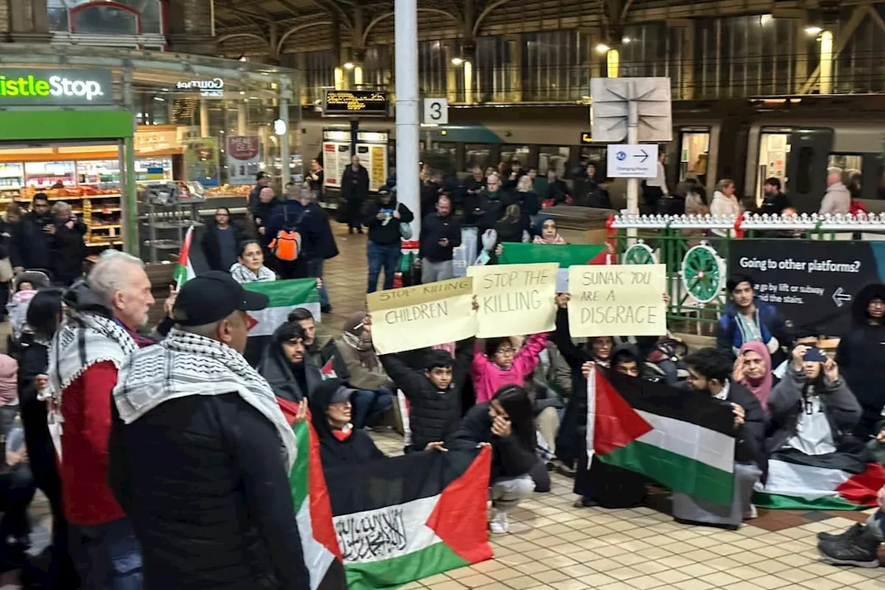 Israel-Gaza war: pro-Palestinian 'flashmob' descends on Preston railway station during Friday rush hour