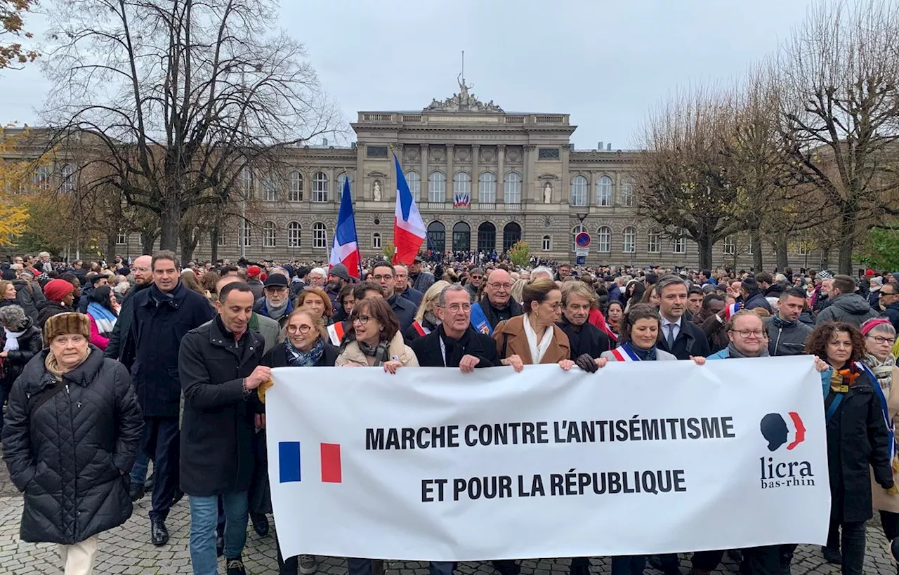 Marche contre l’antisémitisme à Strasbourg : Des milliers de personnes sous une seule bannière, celle de la République