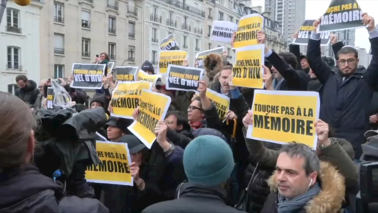 Paris: l'hommage de la France insoumise devant le mémorial du Vél d'Hiv perturbé par des manifestants