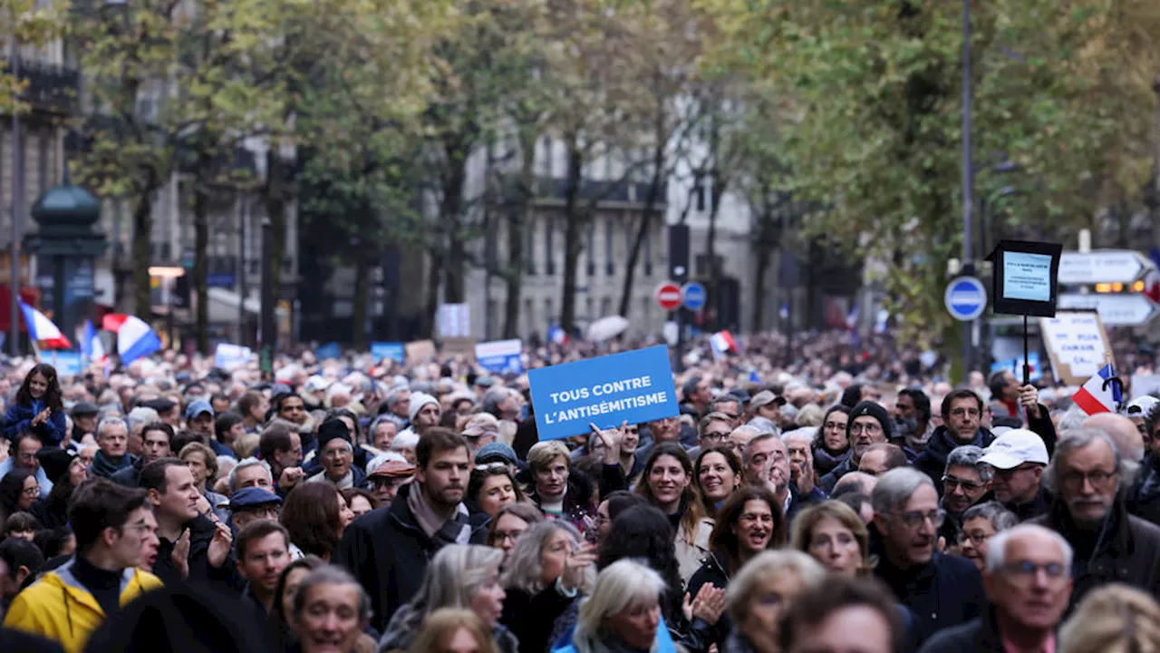  Marche contre l’antisémitisme : plus de 182.000 manifestants ont défilé en France, selon les autorités