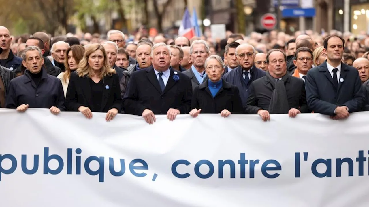 Marche contre l'antisémitisme : plus de 182.000 personnes rassemblées en France, malgré les tensions politiques