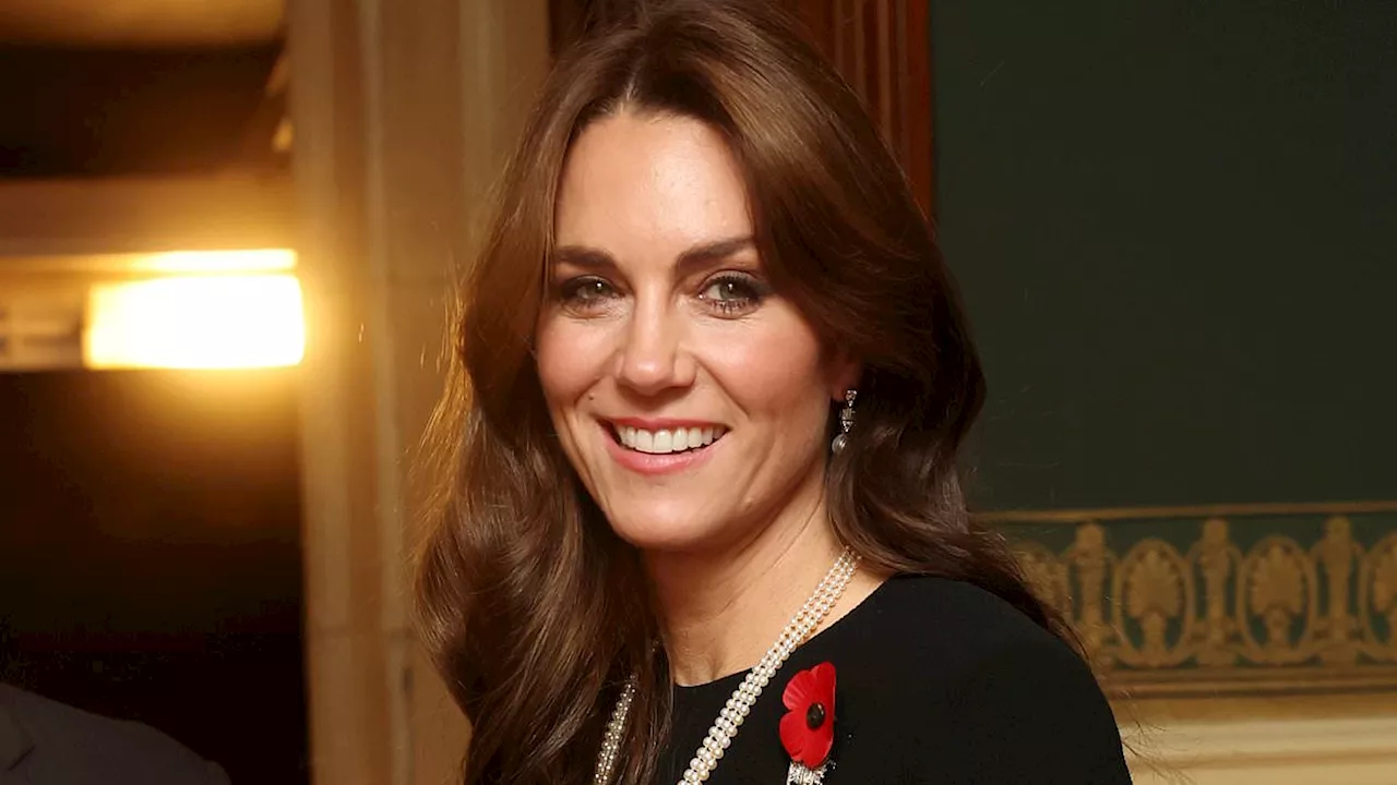 Kate's tribute to the Queen: Sombre Princess of Wales wears late monarch's pearl necklace and dons...