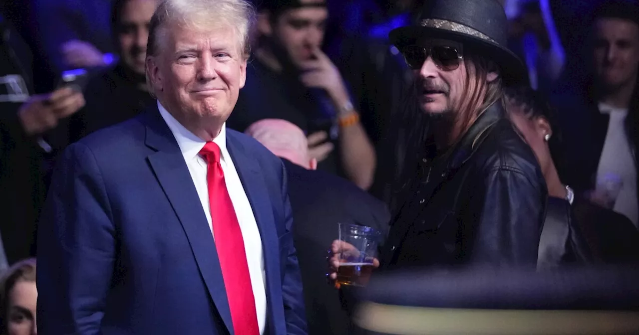 Trump appears at UFC fight with Kid Rock and Tucker Carlson