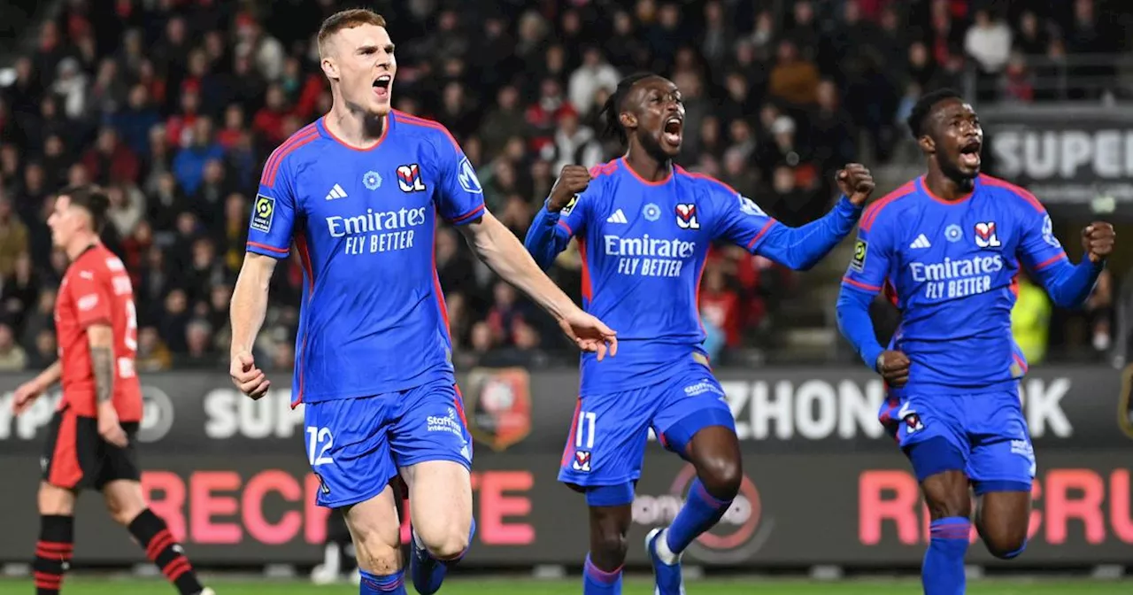 Ligue 1 : Lyon, rapidement en supériorité numérique, signe sa première victoire de la saison à Rennes