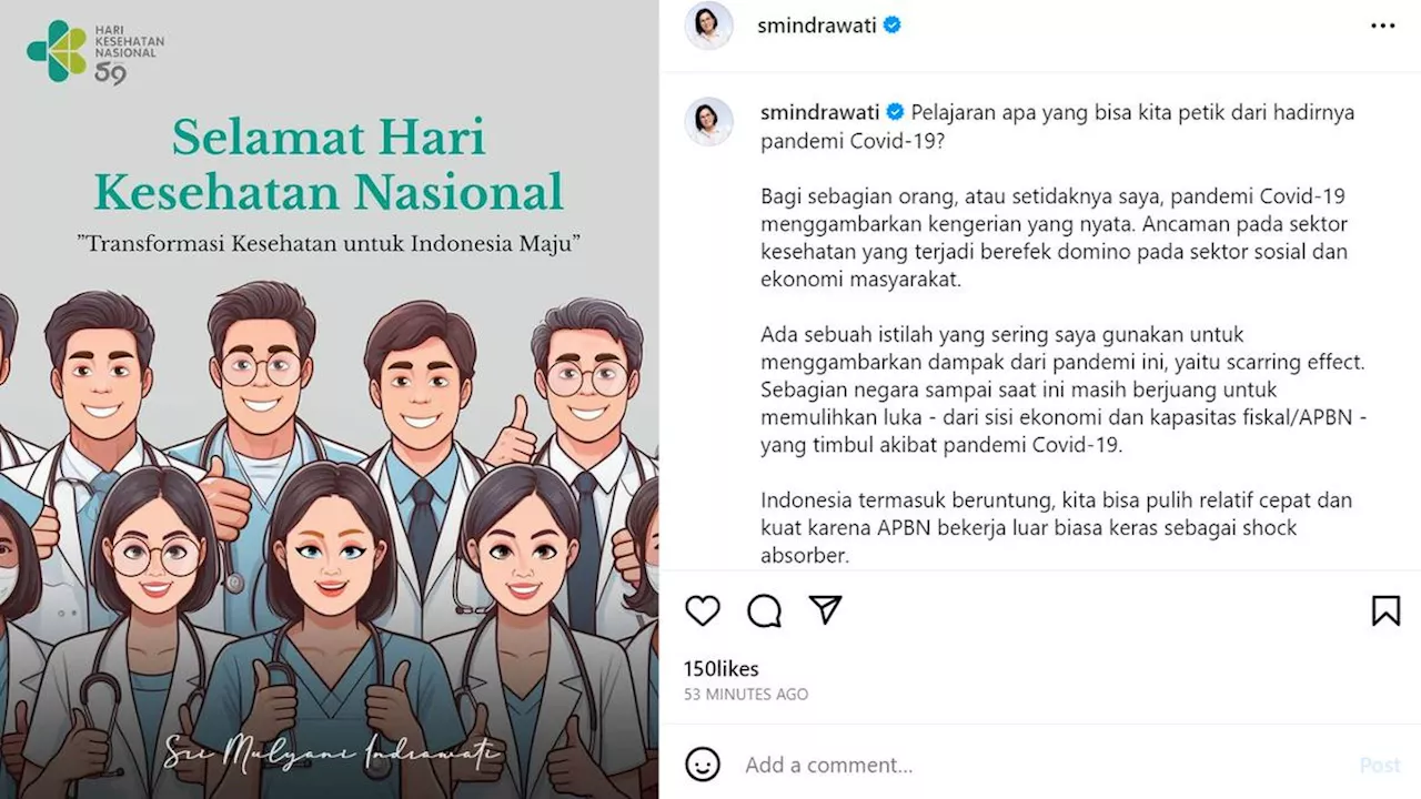 Peringati Hari Kesehatan Nasional, Sri Mulyani Ingatkan Pentingnya Memiliki Arsitektur Kesehatan Hadapi Pandemi