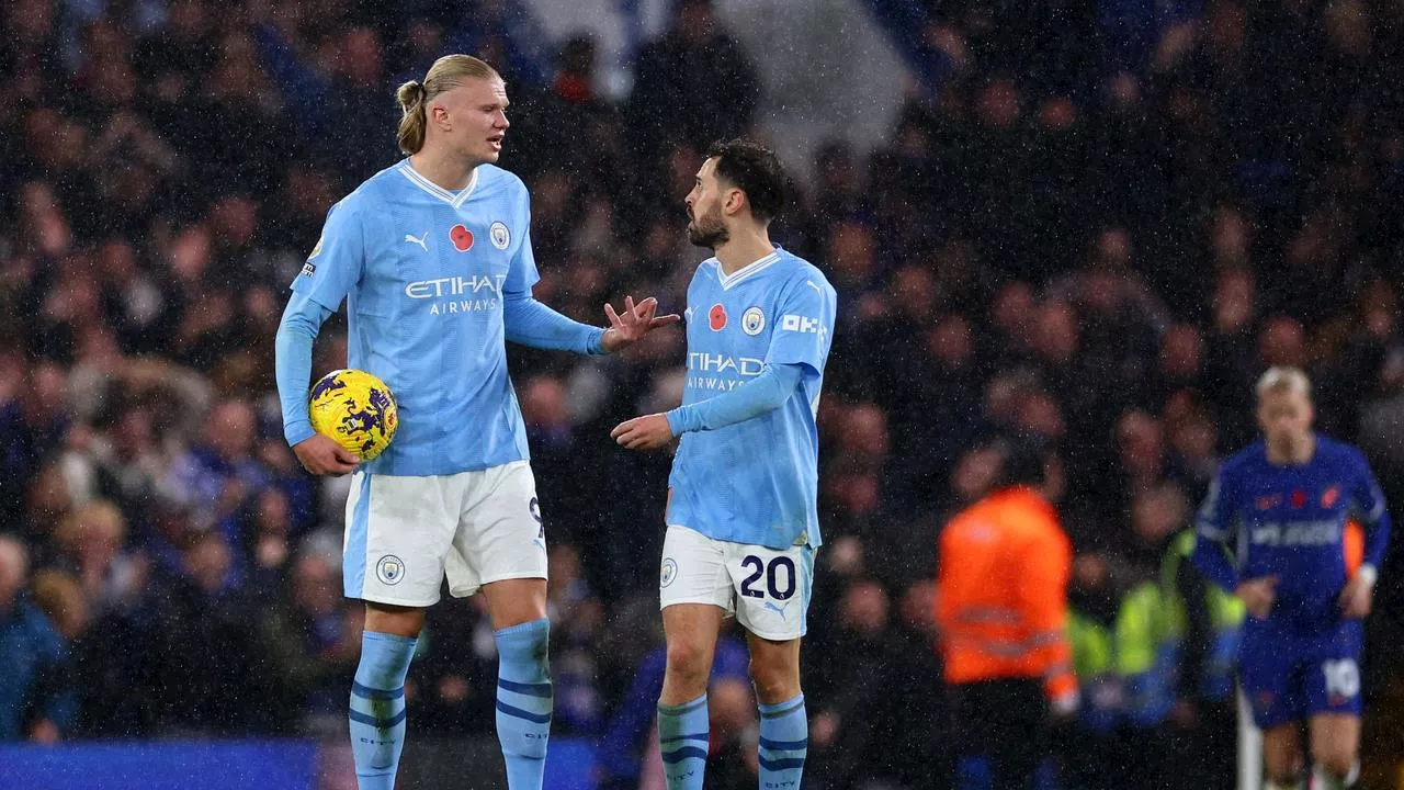 Manchester City ondanks goals Haaland niet langs Chelsea in spektakelstuk