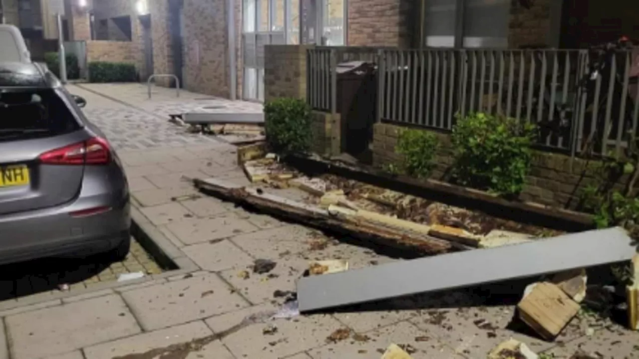 Balcony COLLAPSES from London apartment block onto street with urgent warning over more than 400...