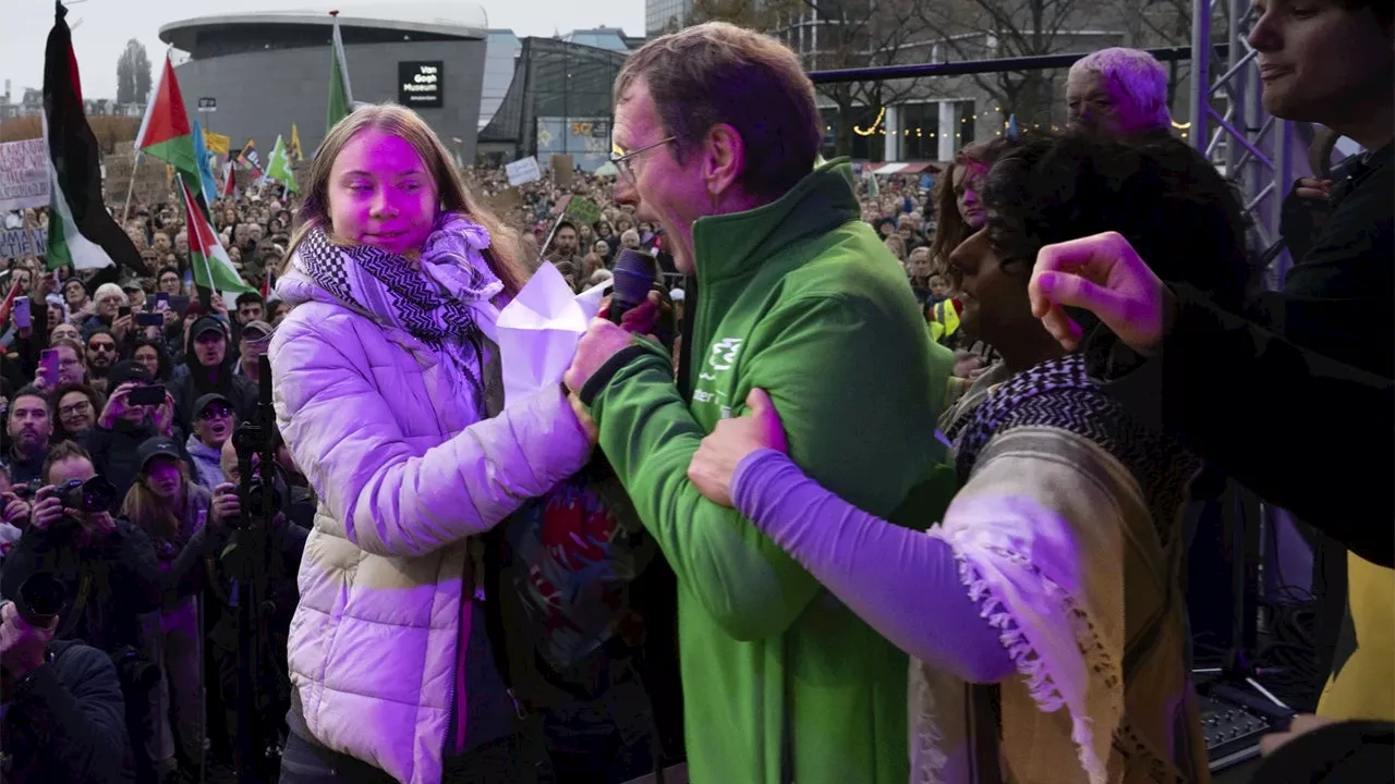 Climate Activist Greta Thunberg Interrupted During Climate Protest in Amsterdam