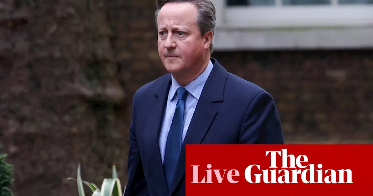 David Cameron returns to government in reshuffle; Victoria Atkins promoted to health secretary; Suella Braverman and Thérèse Coffey out