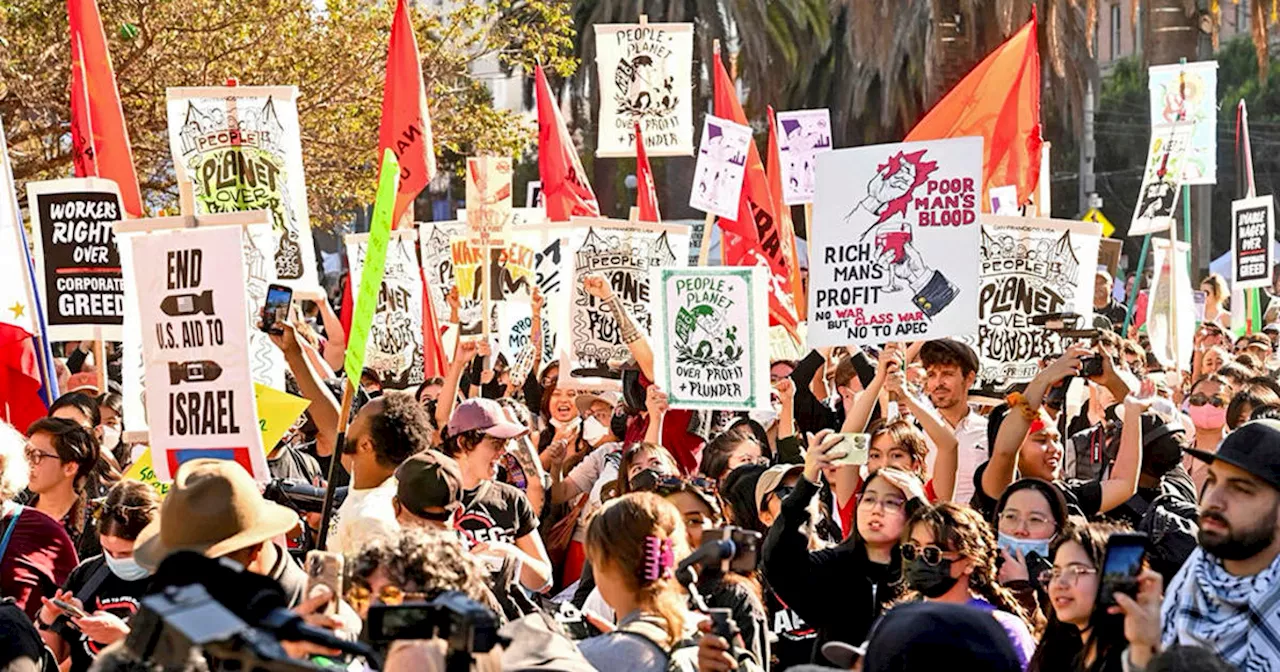 Thousands protest world leaders, Israel-Hamas war as APEC opens in S.F.