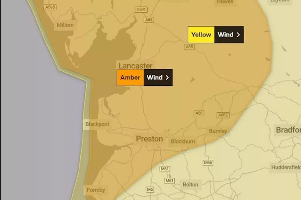 Lancashire weather forecast as Storm Debi weather warning raised to amber