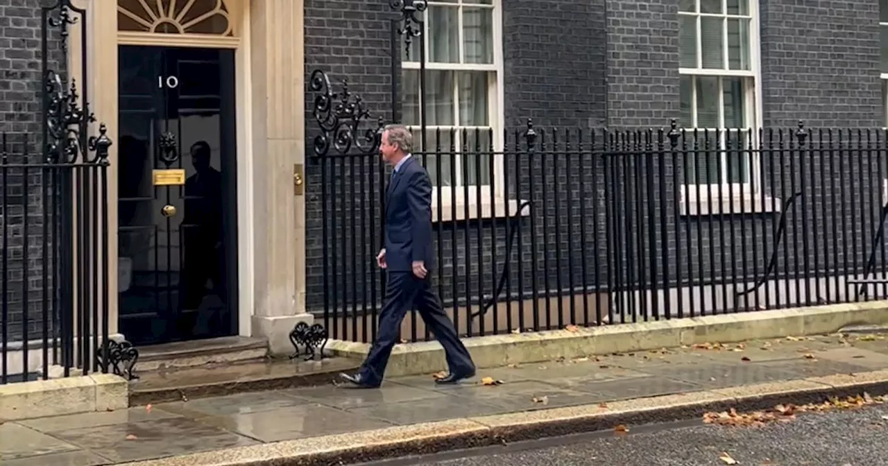 David Cameron seen at No 10 as James Cleverly made Home Secretary