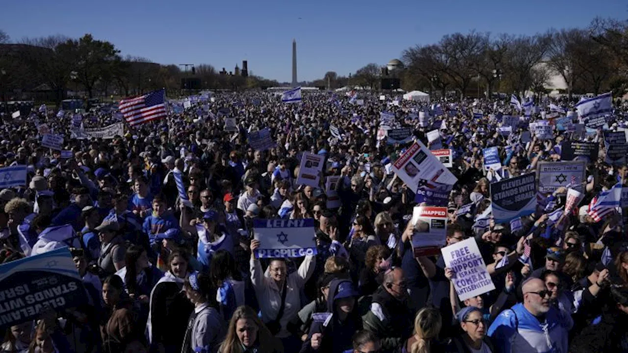 Large Crowd Marches in Washington, DC to Denounce Antisemitism and Demand Release of Israeli Hostages