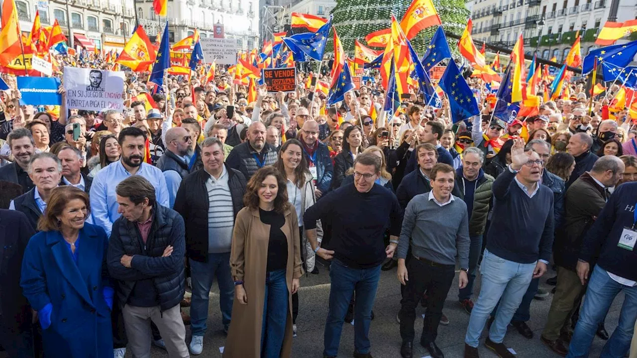 Protestas masivas en España contra la futura ley de amnistía