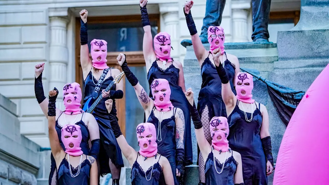 Pussy Riot Protests Outside Indiana Statehouse