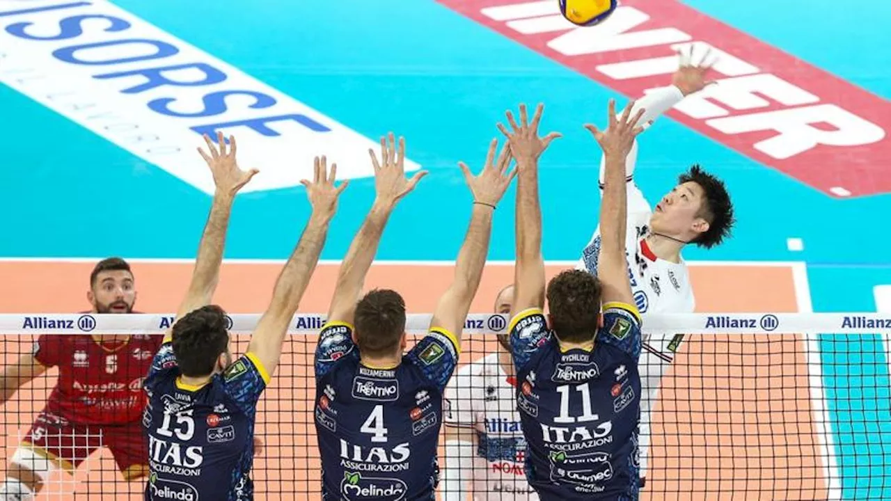 Superlega, Trento e Perugia tornano in testa. Milano in difficoltà