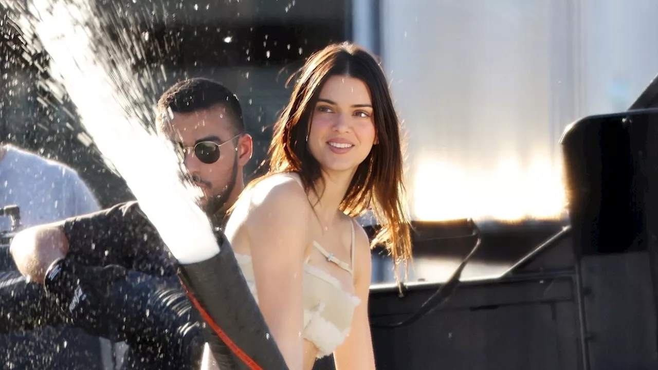 Kendall Jenner Takes Over Snow-Making Duties on Set of Holiday Campaign Shoot