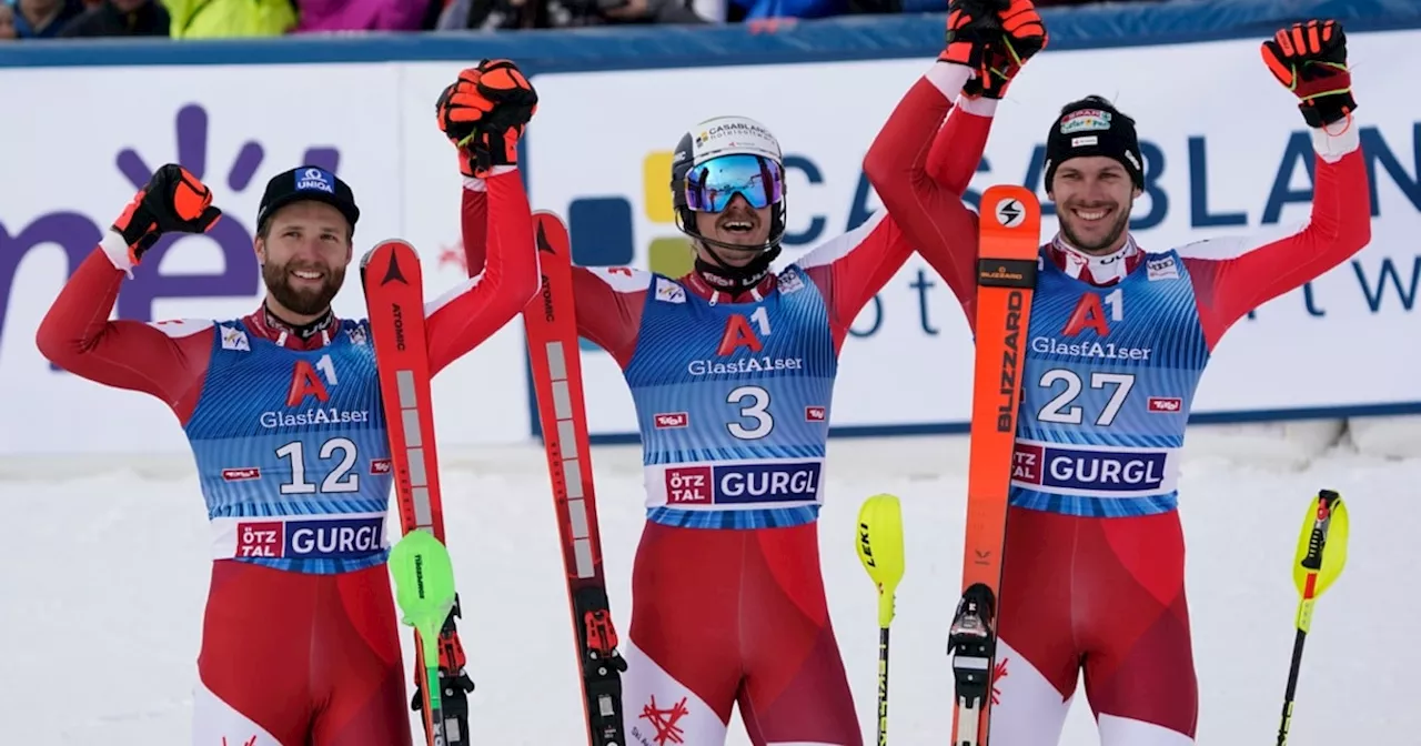 Österreichisches Podest beim ersten Weltcup-Skirennen der Männer