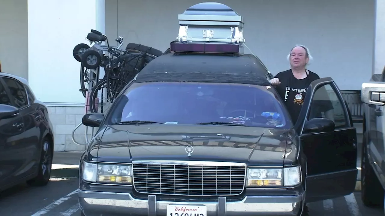 EXCLUSIVE: Unhoused Bay Area woman sleeps in hearse with casket on top