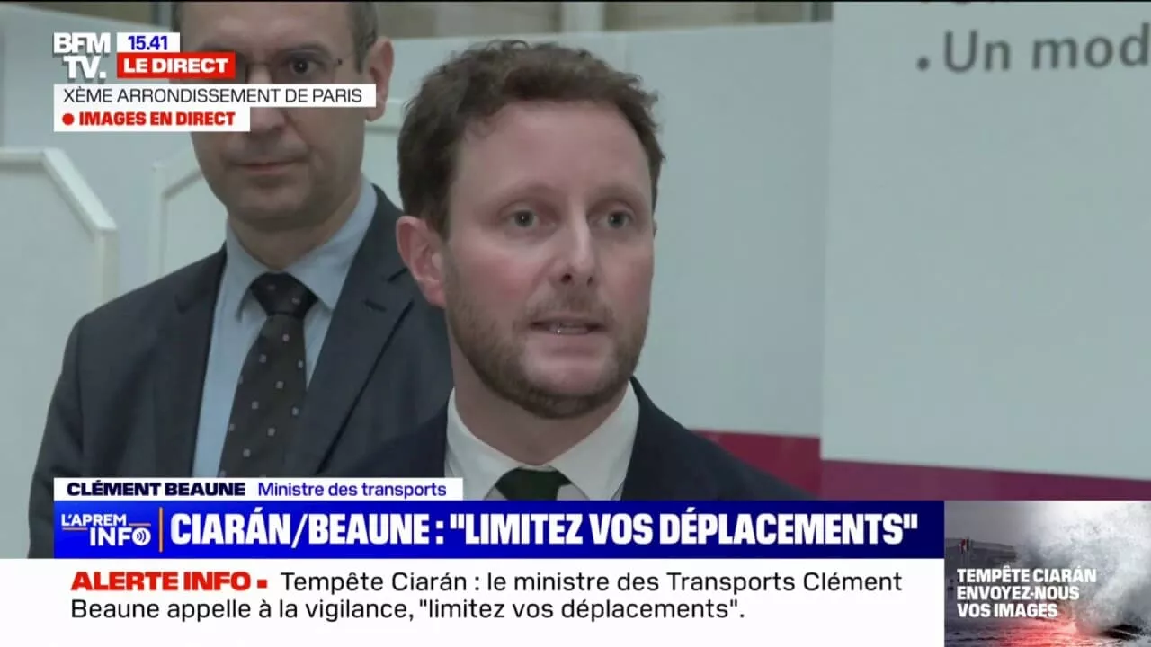 Tempête Ciarán: Clément Beaune 'adresse ses condoléances' aux proches du chauffeur routier mort dans l'Aisne