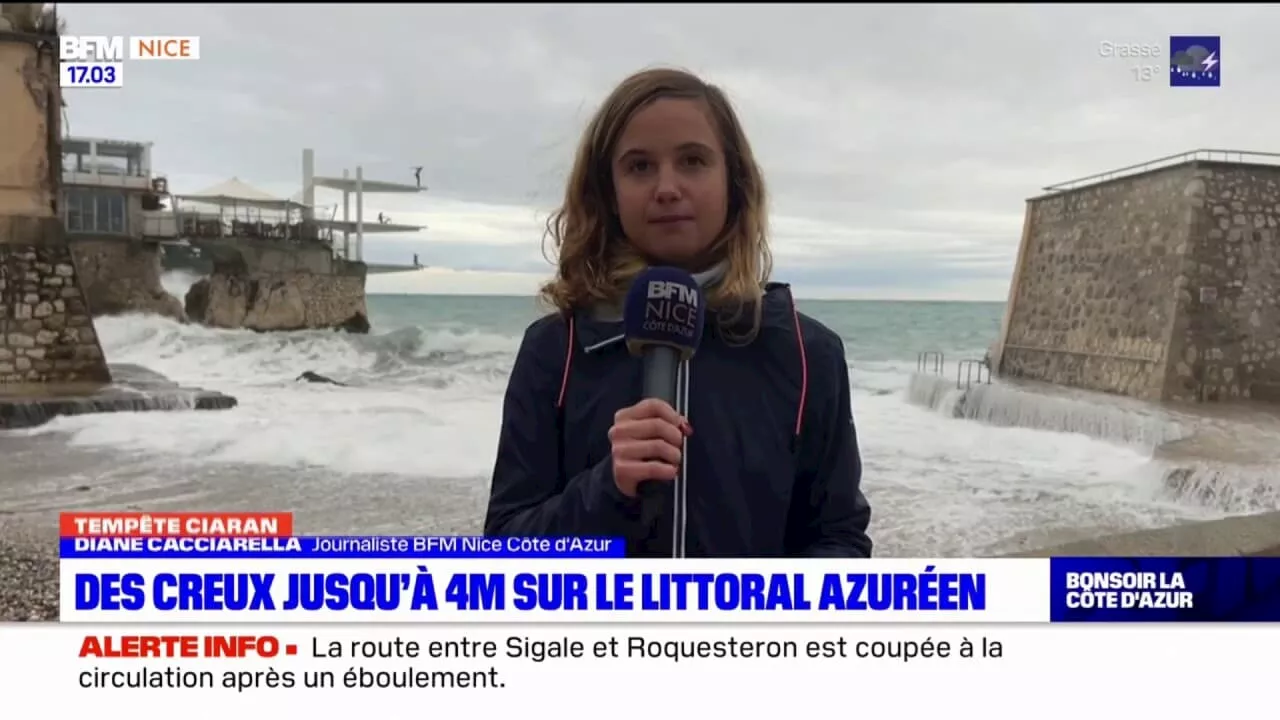 Tempête Ciaran: des creux jusqu'à 4 mètres sur le littoral azuréen