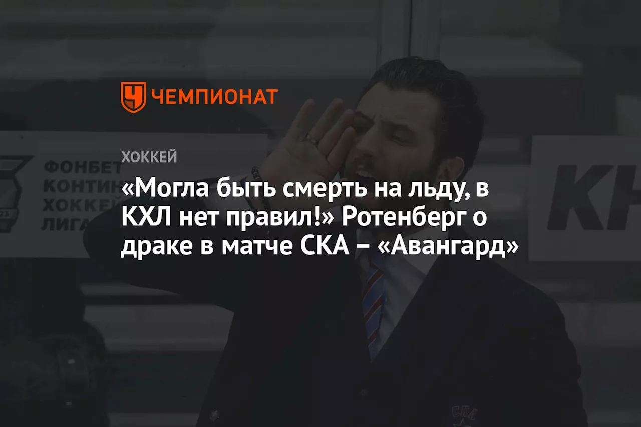 «Могла быть смерть на льду, в КХЛ нет правил!» Ротенберг о драке в матче СКА