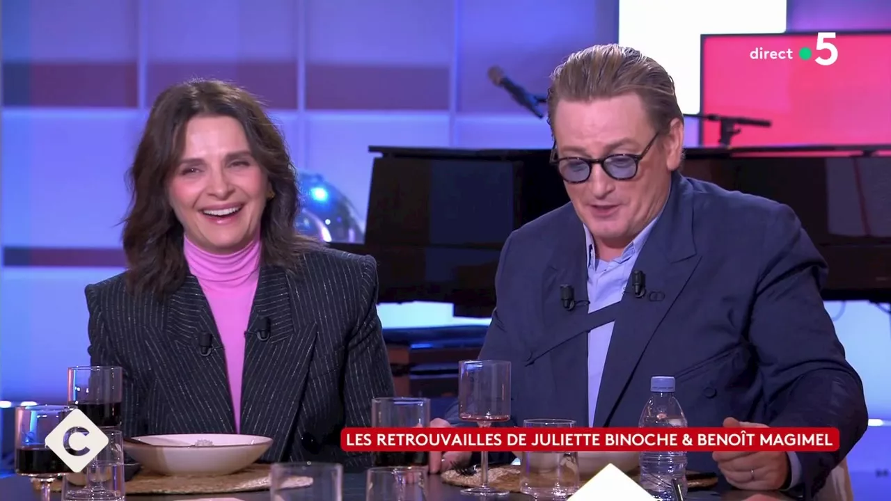 'Je l’admire' : baisers, mots tendres… Juliette Binoche et Benoît Magimel plus complices que jamais dans C à vous