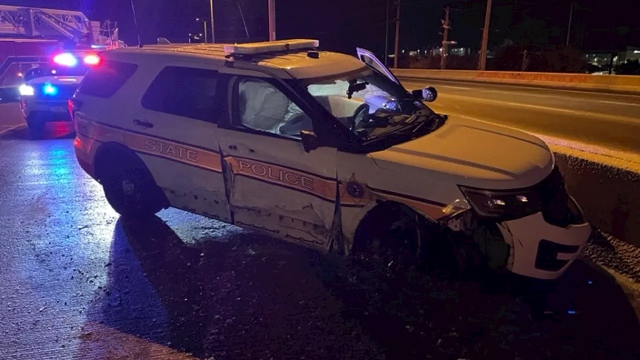 Man accused of crashing into Illinois State Police squad car in Cook County