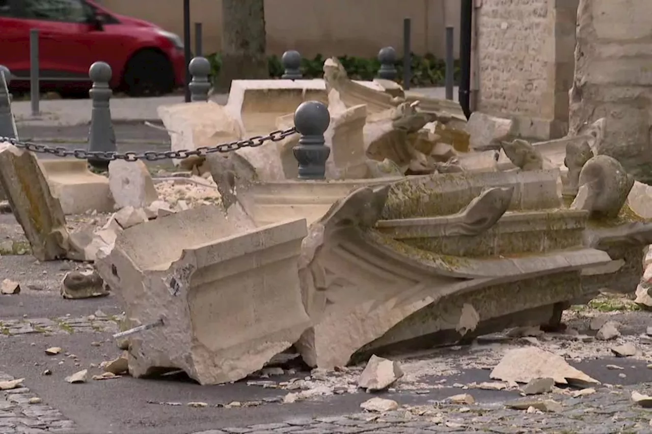 Tempête Ciarán : la façade d'une église gothique s'effondre dans l'Orne, des habitants évacués