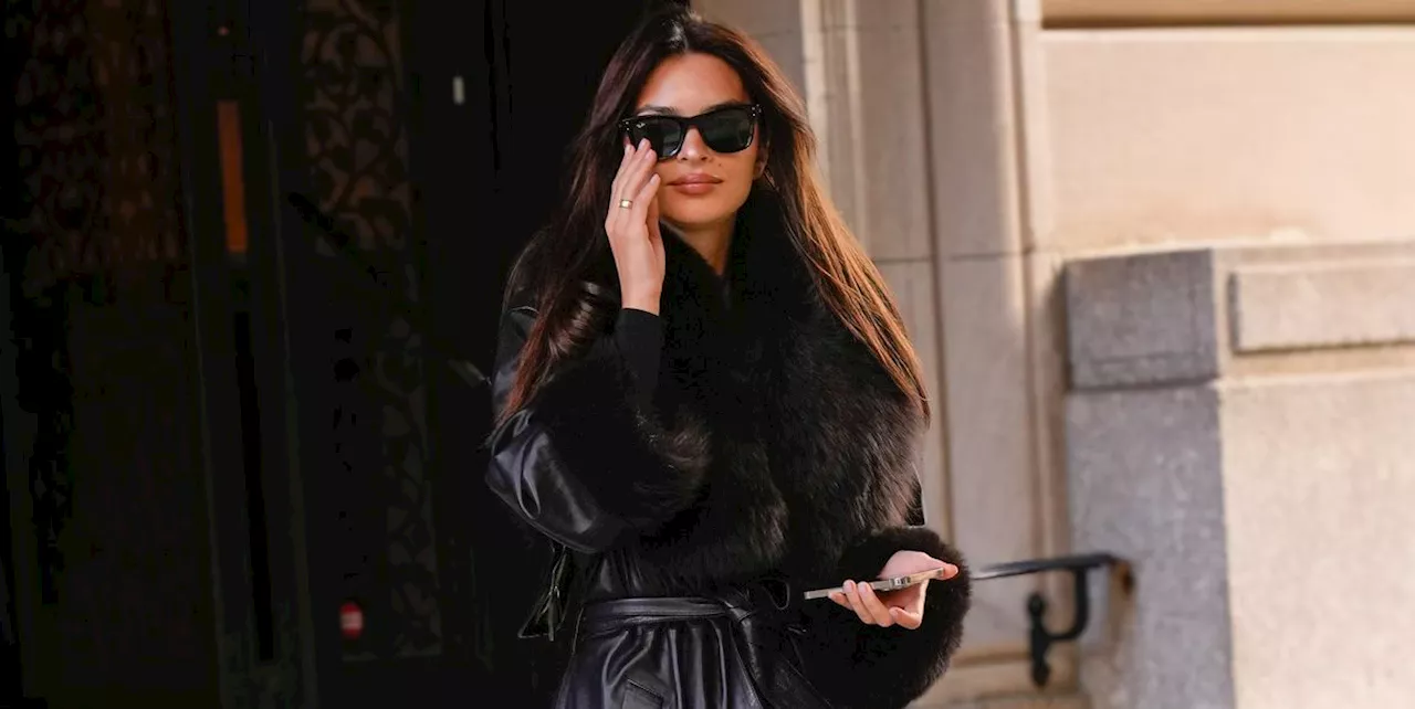 Emily Ratajkowski’s Fur-Lined Leather Trench Coat Is the Perfect Fall Staple