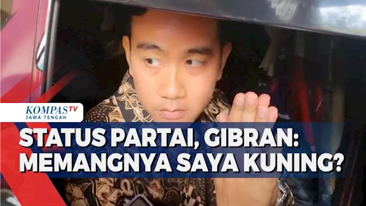 Status Partai, Gibran: Memangnya Saya Kuning?
