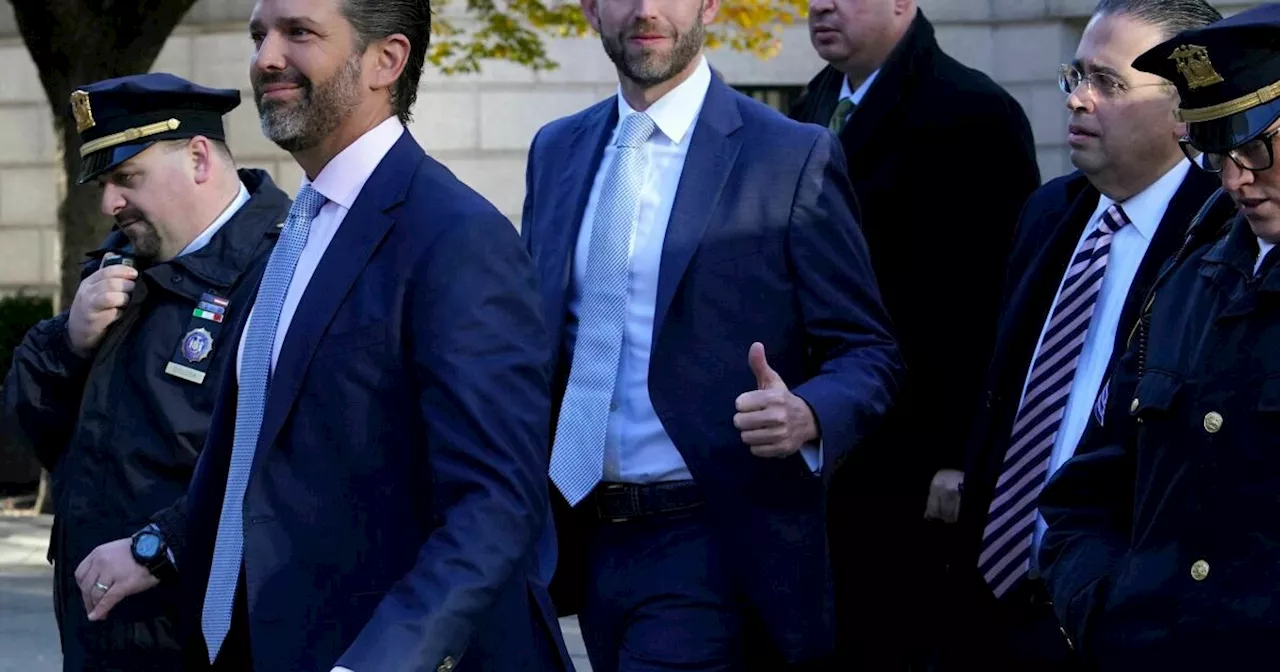 Donald Trump Jr. and Eric Trump arrive in Manhattan courthouse to testify