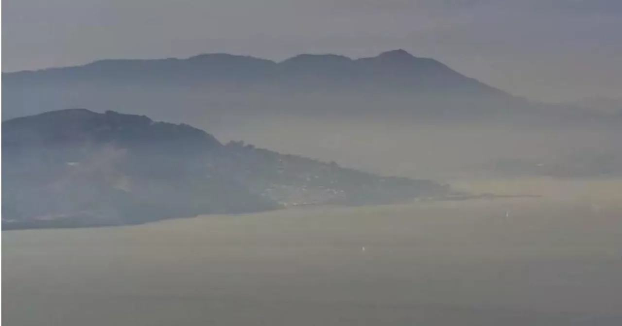 Prescribed burn in Marin County's China Camp State Park creates smoky haze over San Francisco