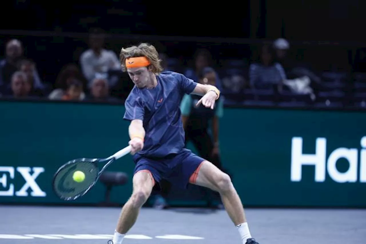 Andrey Rublev en quarts de finale du Rolex Paris Masters