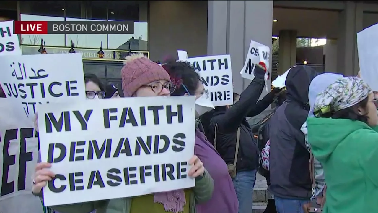 Interfaith group marches through Boston calling for ceasefire in Israel-Hamas war