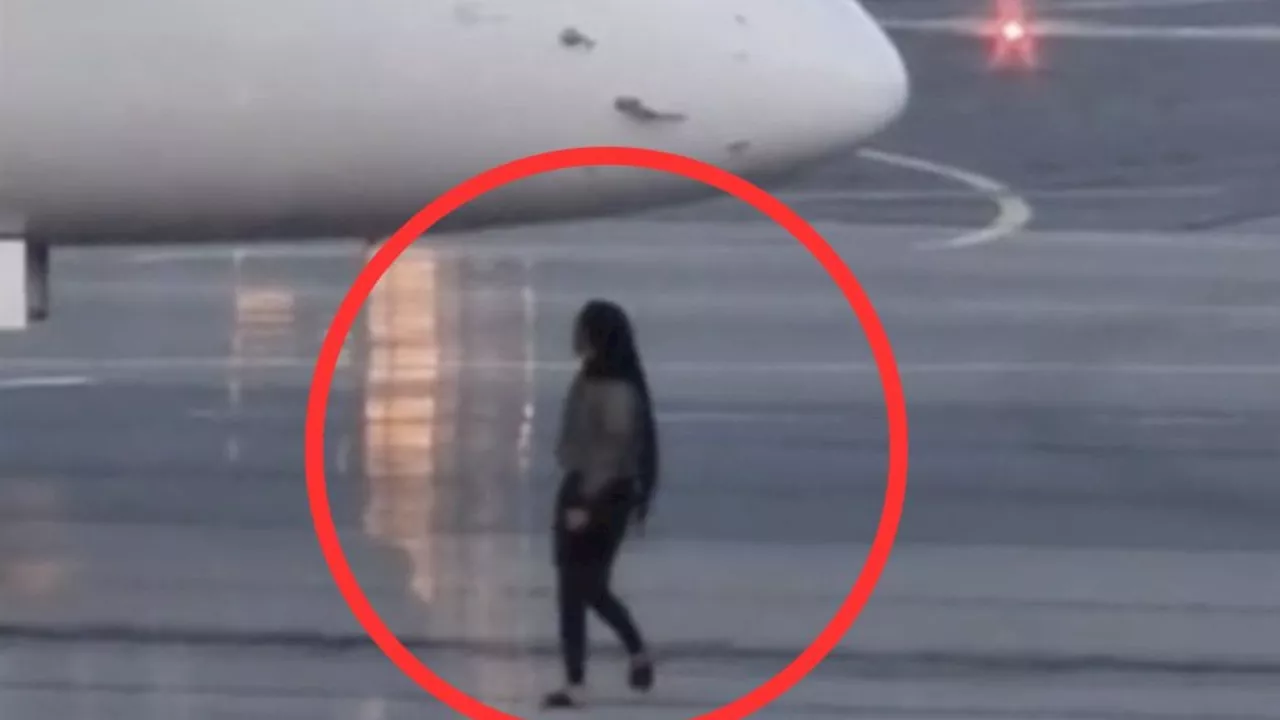 Woman’s wild tarmac act stuns passengers