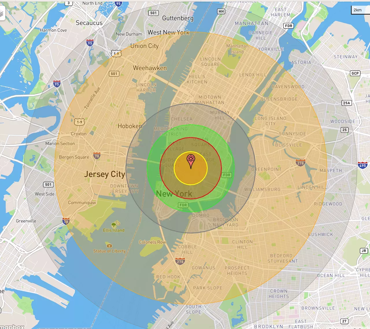 Maps Show New Nuclear Bomb Blast Compared To Old Model | United States ...