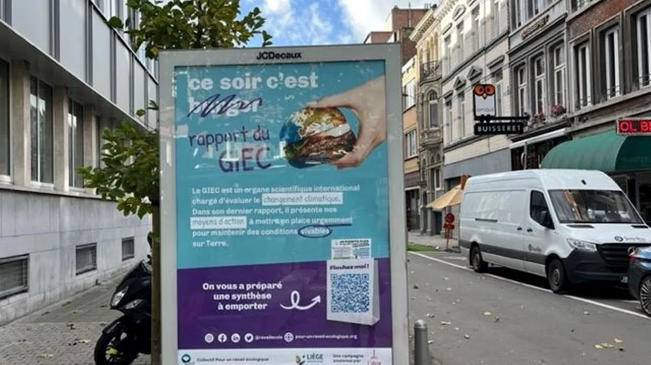 Dans les rues de Liège, le rapport du GIEC 'à emporter'