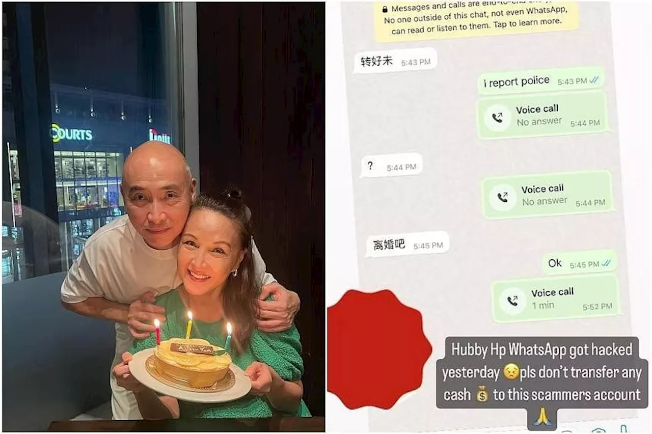 Singaporean actress Aileen Tan pestered for money, threatened with ‘divorce’ by scammer impersonating her husband