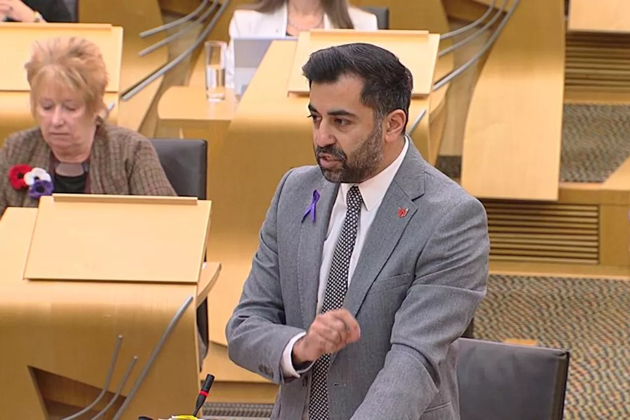 FMQs: Why is Humza Yousaf wearing a purple ribbon?