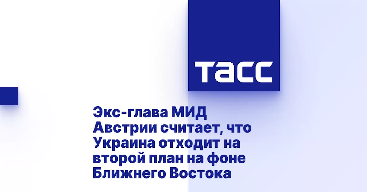 Экс-глава МИД Австрии считает, что Украина отходит на второй план на фоне Ближнего Востока