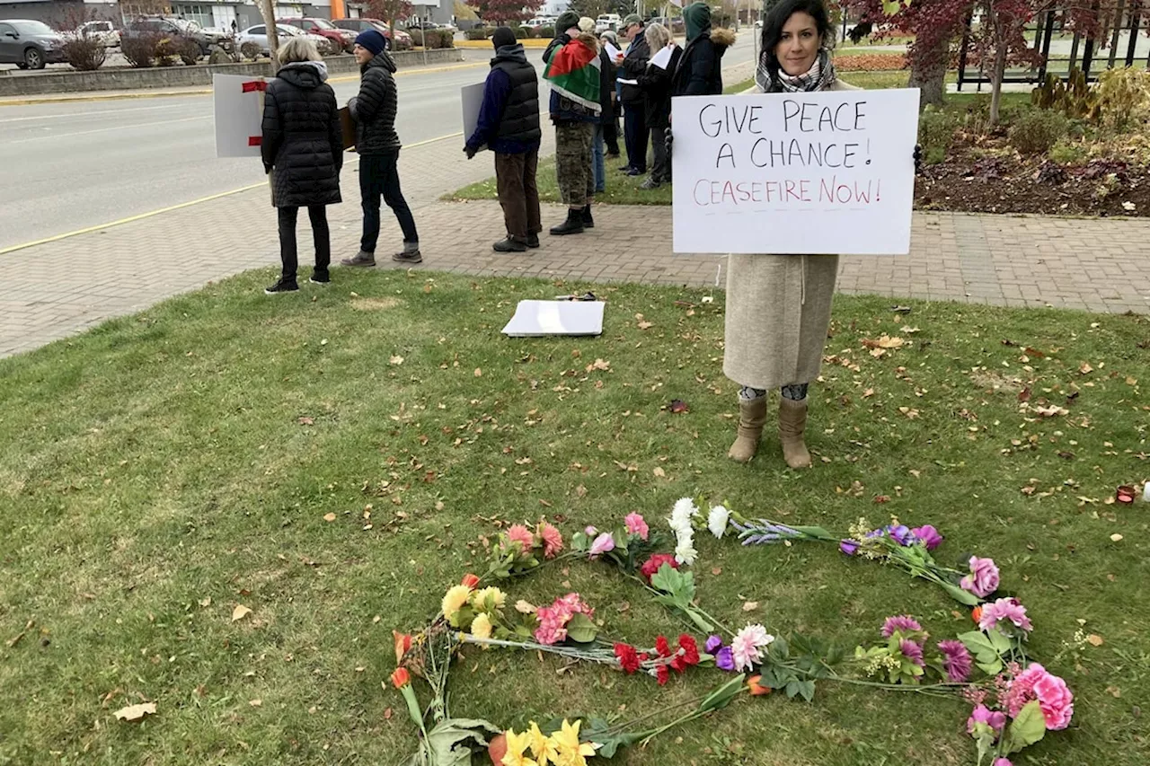 Residents gather at Terrace city hall to back call for Middle East ceasefire