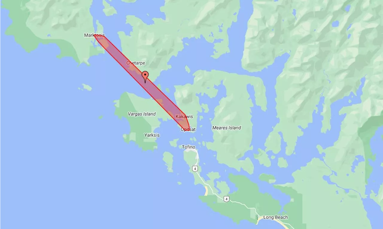 Power out near Tofino after motor vehicle crash