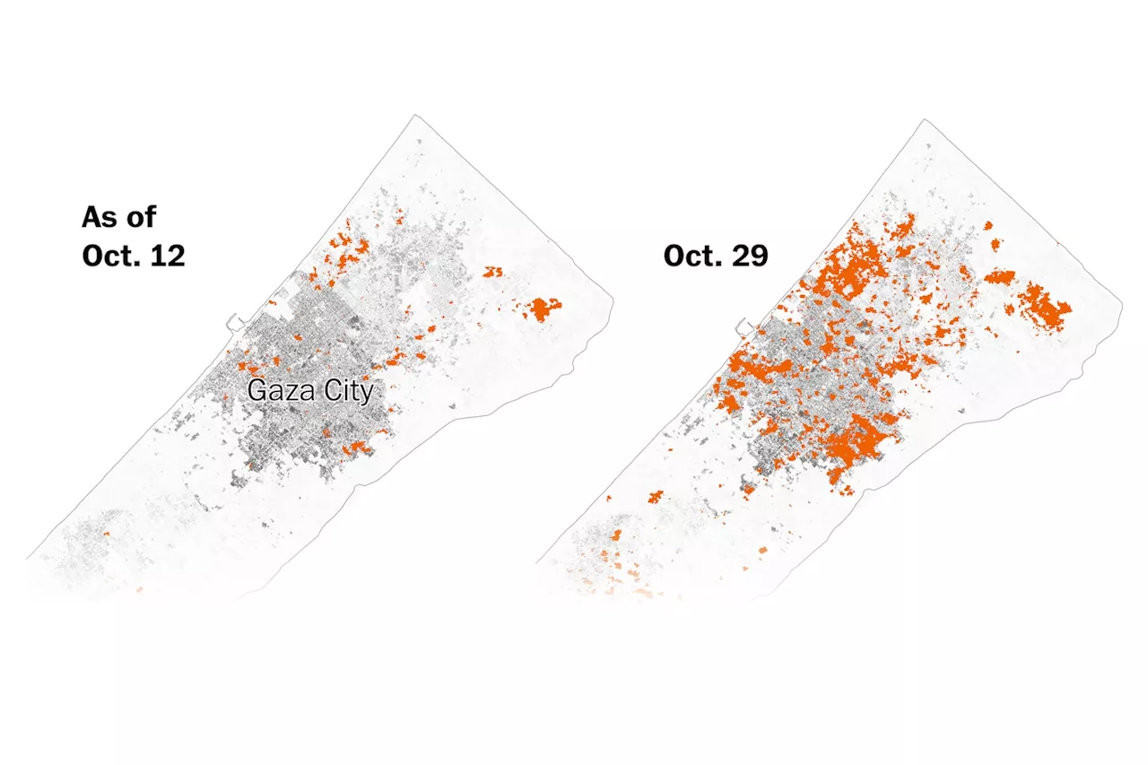 Tracking damage within the Gaza Strip through maps