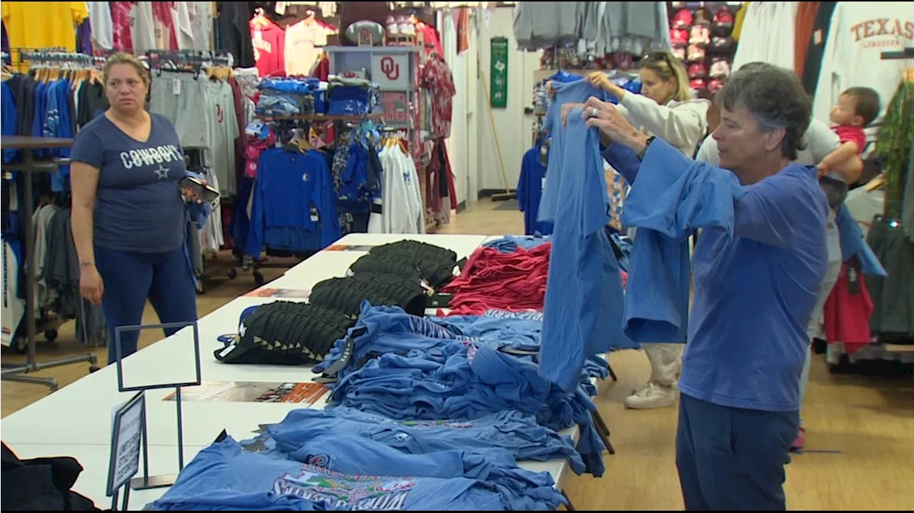 Fans crowd local stores after Texas Rangers become World Series Champions