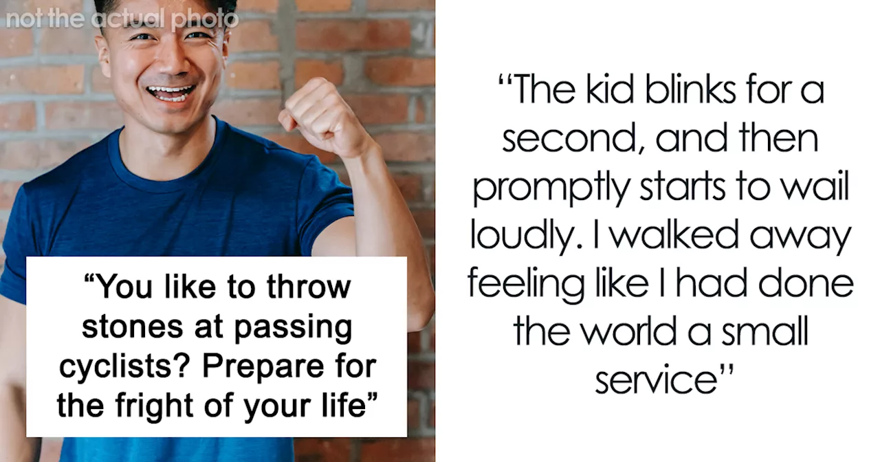 Cyclist Teaches Kids a Lesson After They Throw Rocks at Him